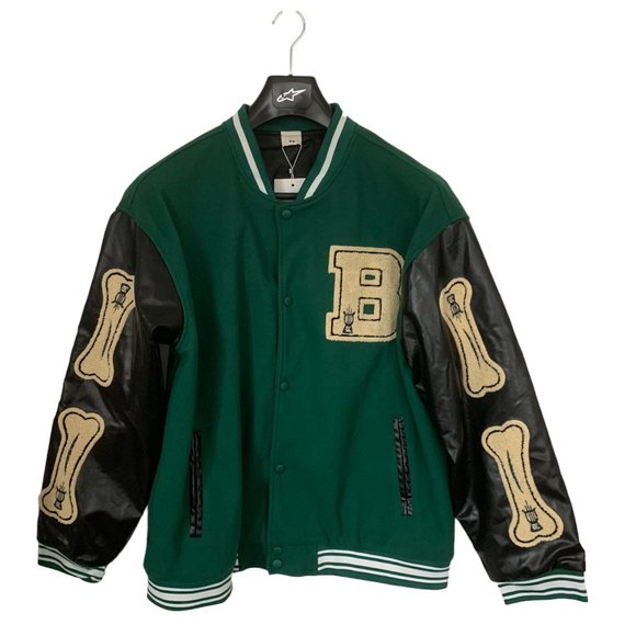 Men's Green Varsity Jacket - Size L - New - Picture 1 of 4
